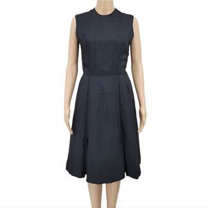 Gay Gibson Vintage 60s Black Dress A-Line Mod Style Inverted Pleated Skirt